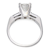Vintage Platinum Old Euro Cut 1.25tcw J Si Diamond Engagement Ring