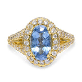 18k Yellow Gold 3.39ct Mozambique Paraiba Tourmaline & 1.80tcw Diamond Ring