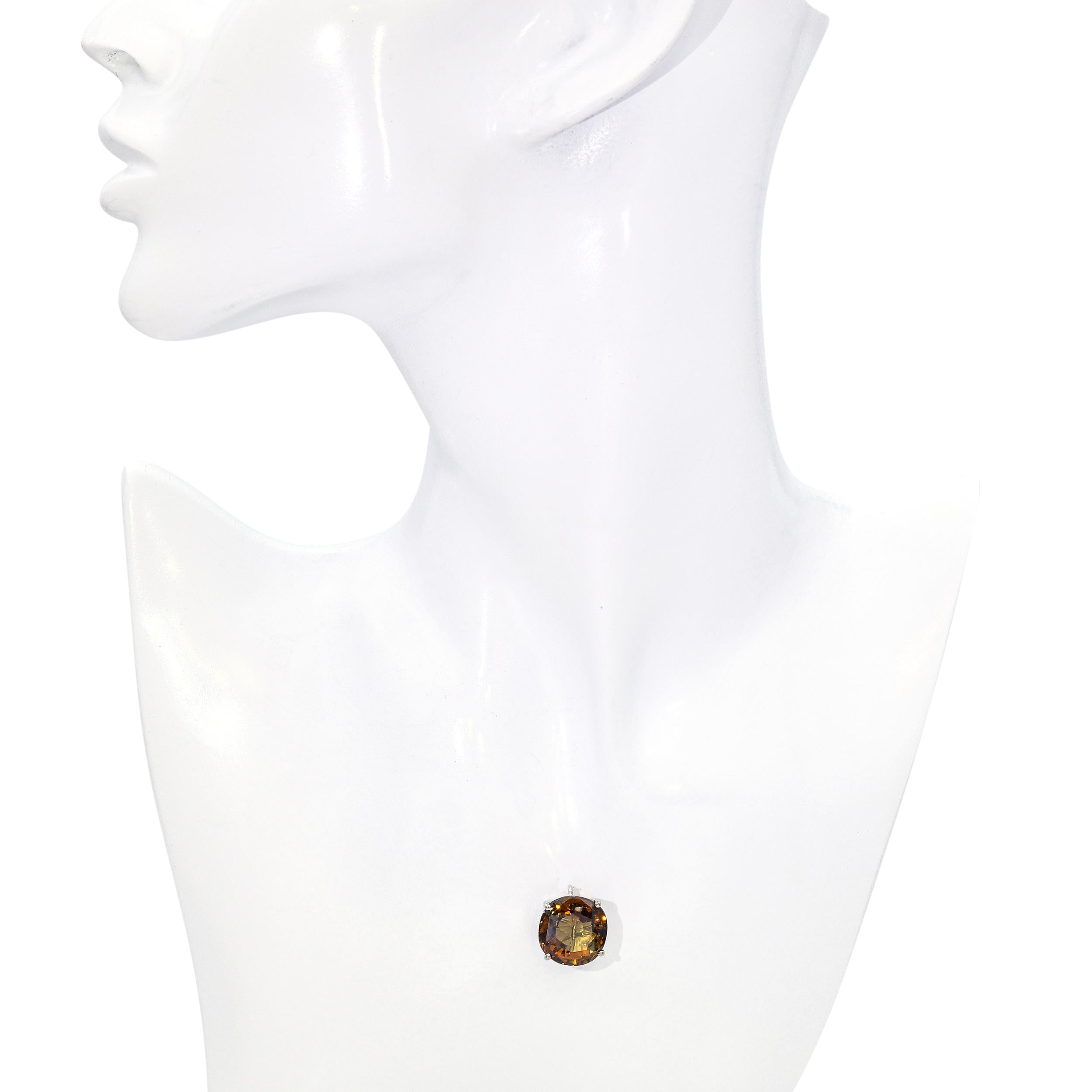 Vintage 14k White Gold 12.22ct Chrysoberyl Pendant