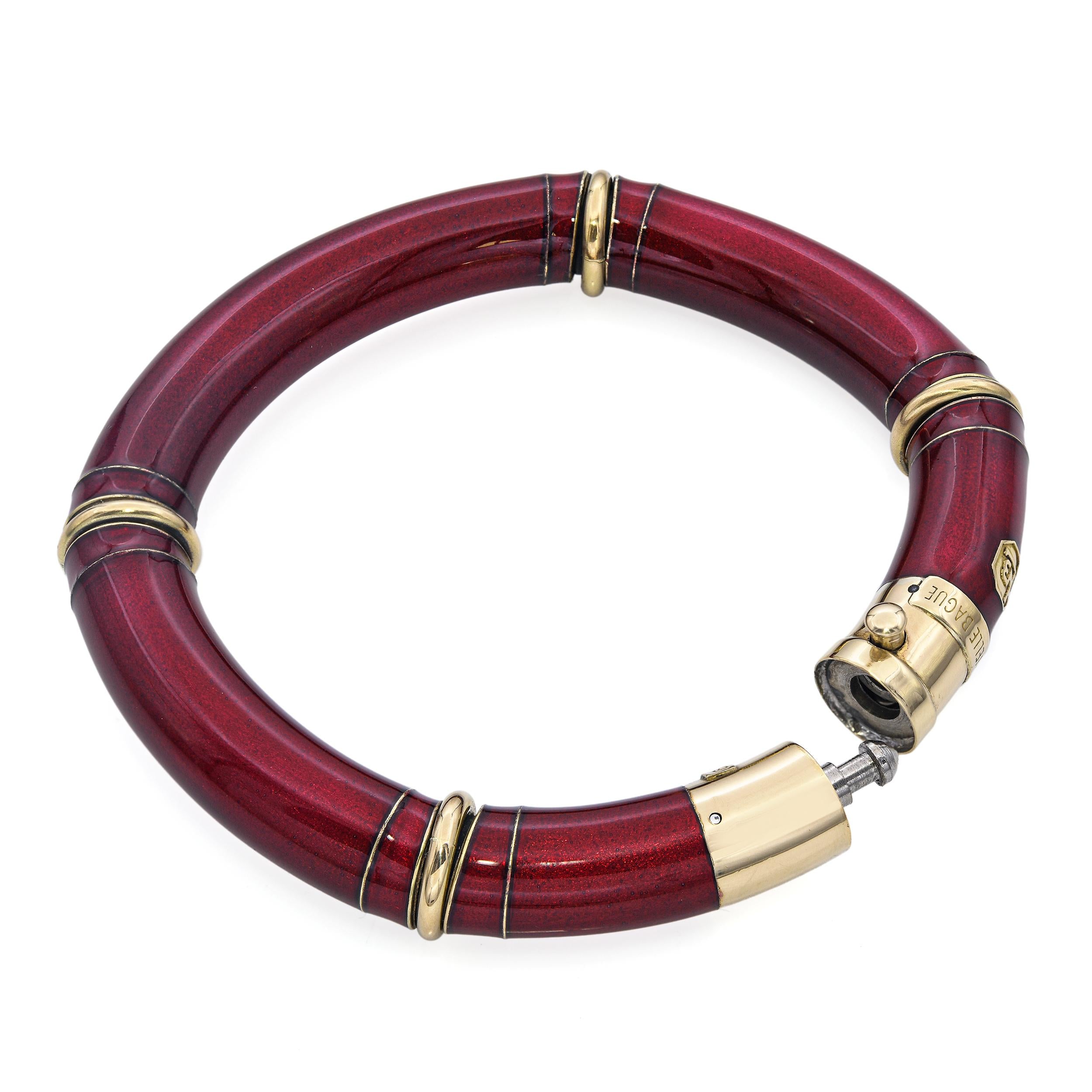 La Nouvelle Bague Red Enamel & 18k Yellow Gold Bangle Bracelet