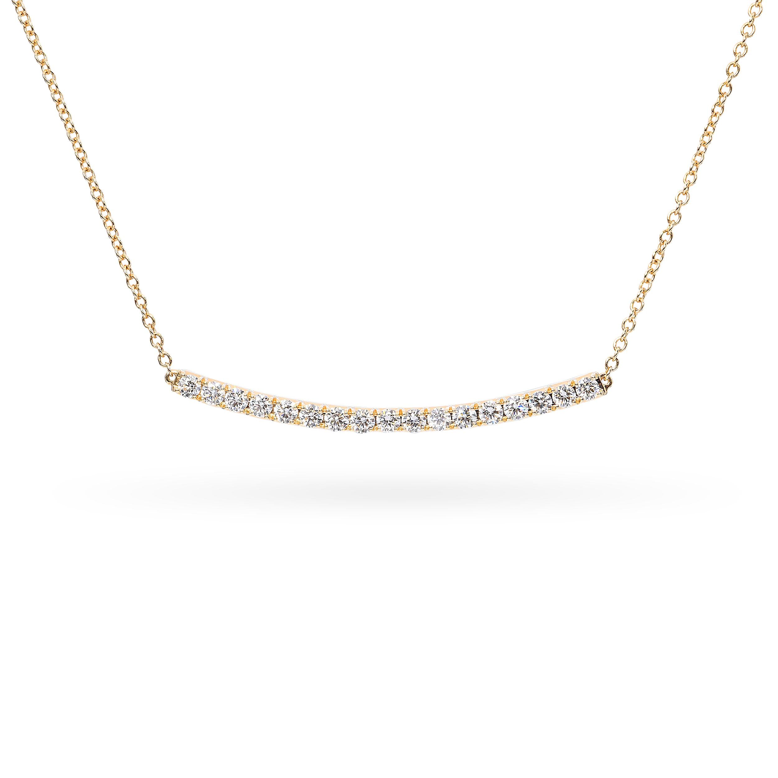 14k Yellow Gold 1.02ctw Diamond Smile Necklace