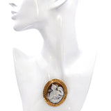 Antique 18k Yellow Gold Shell Cameo Muse of Drama Brooch