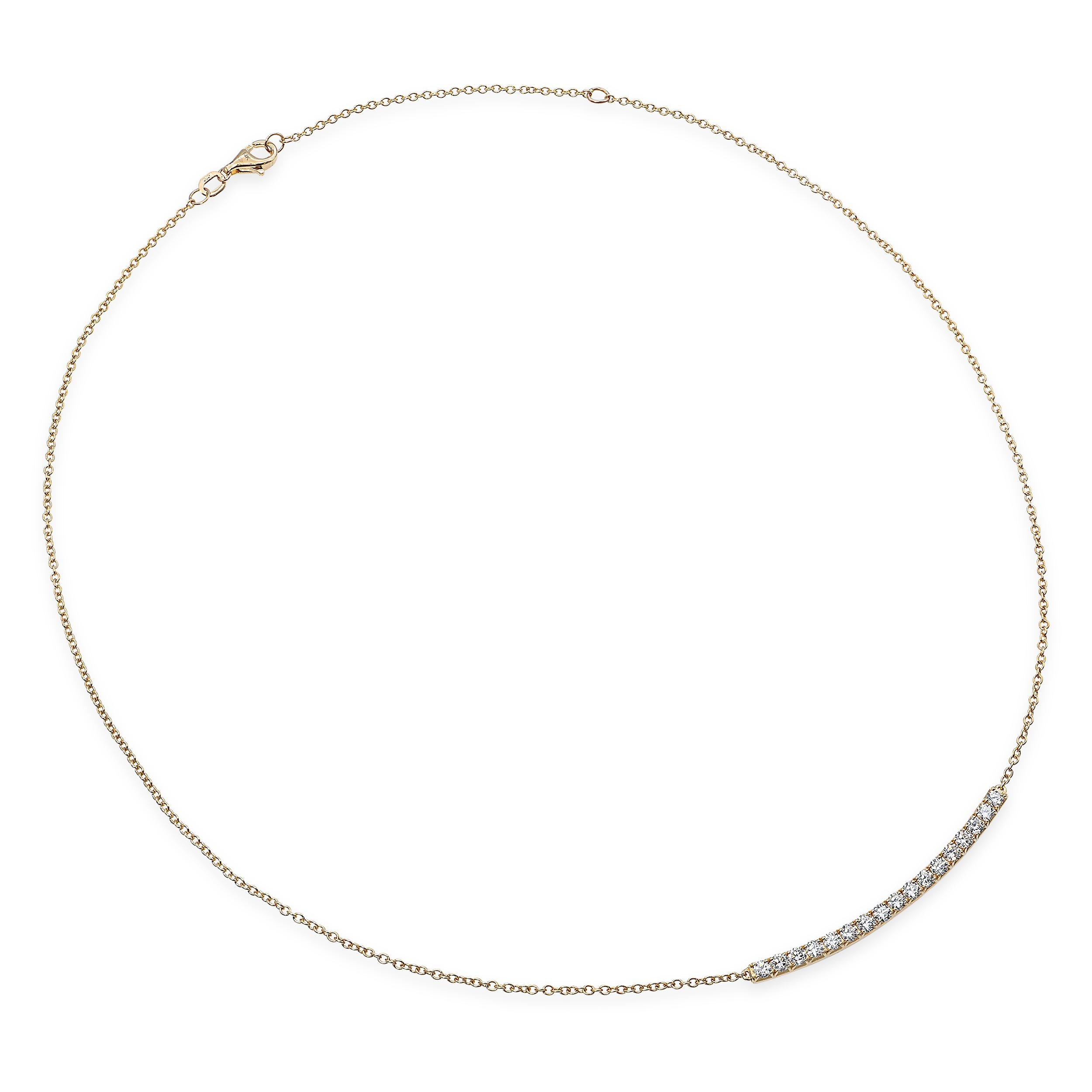 14k Yellow Gold 1.02ctw Diamond Smile Necklace