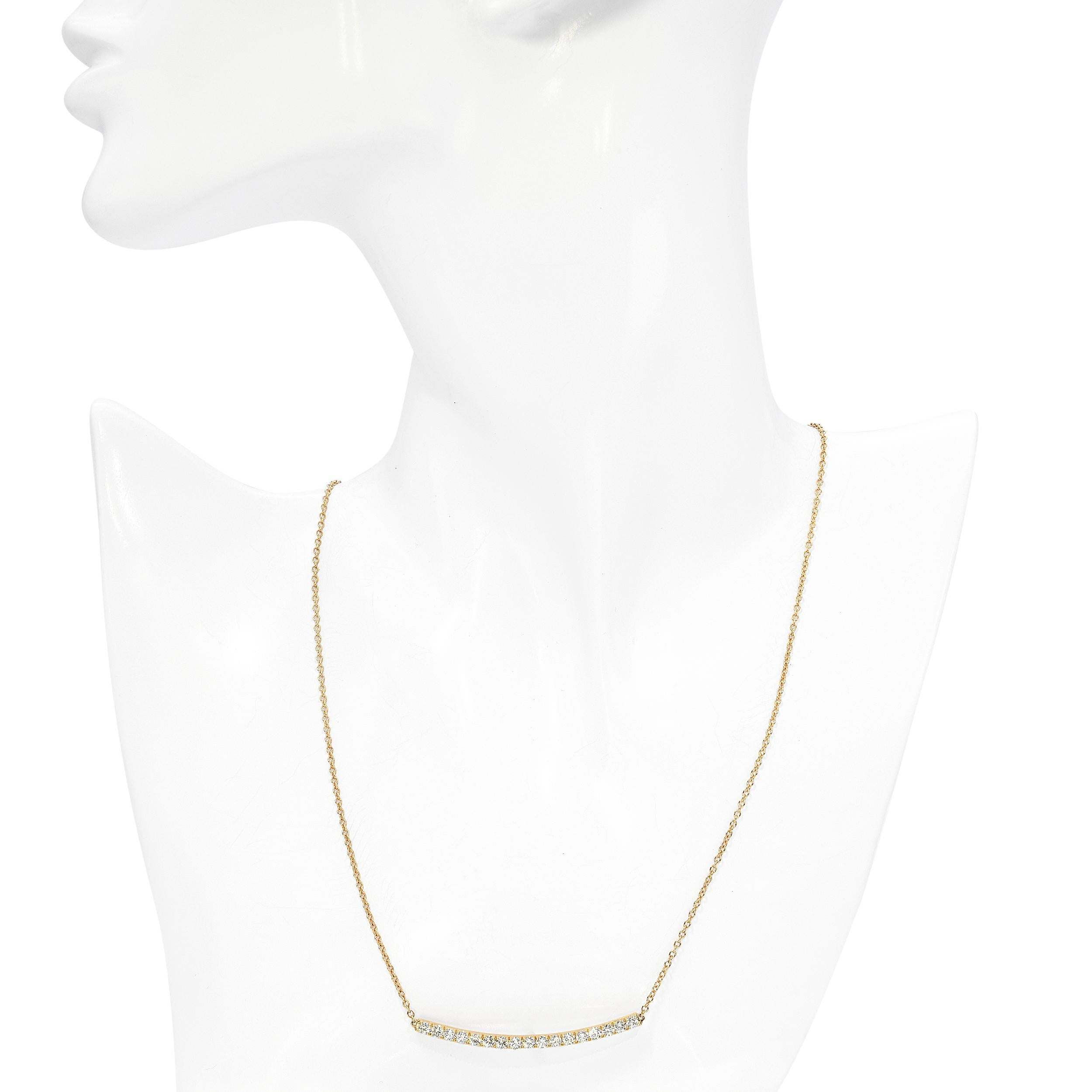 14k Yellow Gold 1.02ctw Diamond Smile Necklace