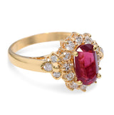 18k Yellow Gold 1.79ct Mozambique Ruby & Diamond Ring