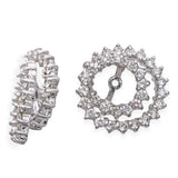 Vintage 14k White Gold 1.11tcw Diamond Spiral Earring Jackets