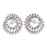 Vintage 14k White Gold 1.11tcw Diamond Spiral Earring Jackets