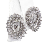 Vintage 14k White Gold 1.11tcw Diamond Spiral Earring Jackets