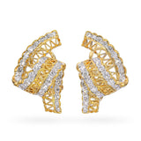 18k Yellow Gold 1.48tcw Diamond Ribbon Earrings