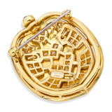 Judith Leiber 18k Yellow Gold Red Enamel and Diamond Turtle Brooch