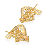 18k Yellow Gold 1.48tcw Diamond Ribbon Earrings