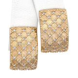 14k Yellow Gold Diamond Omega Back Huggie Earrings