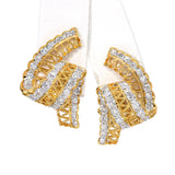 18k Yellow Gold 1.48tcw Diamond Ribbon Earrings