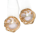 Vintage 14k Yellow Gold Mabe Pearl Stud Earrings