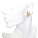 18k Yellow Gold 1.48tcw Diamond Ribbon Earrings