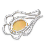 18k White Gold 2.89ct Opal and 1.13ctw Diamond Slide Pendant