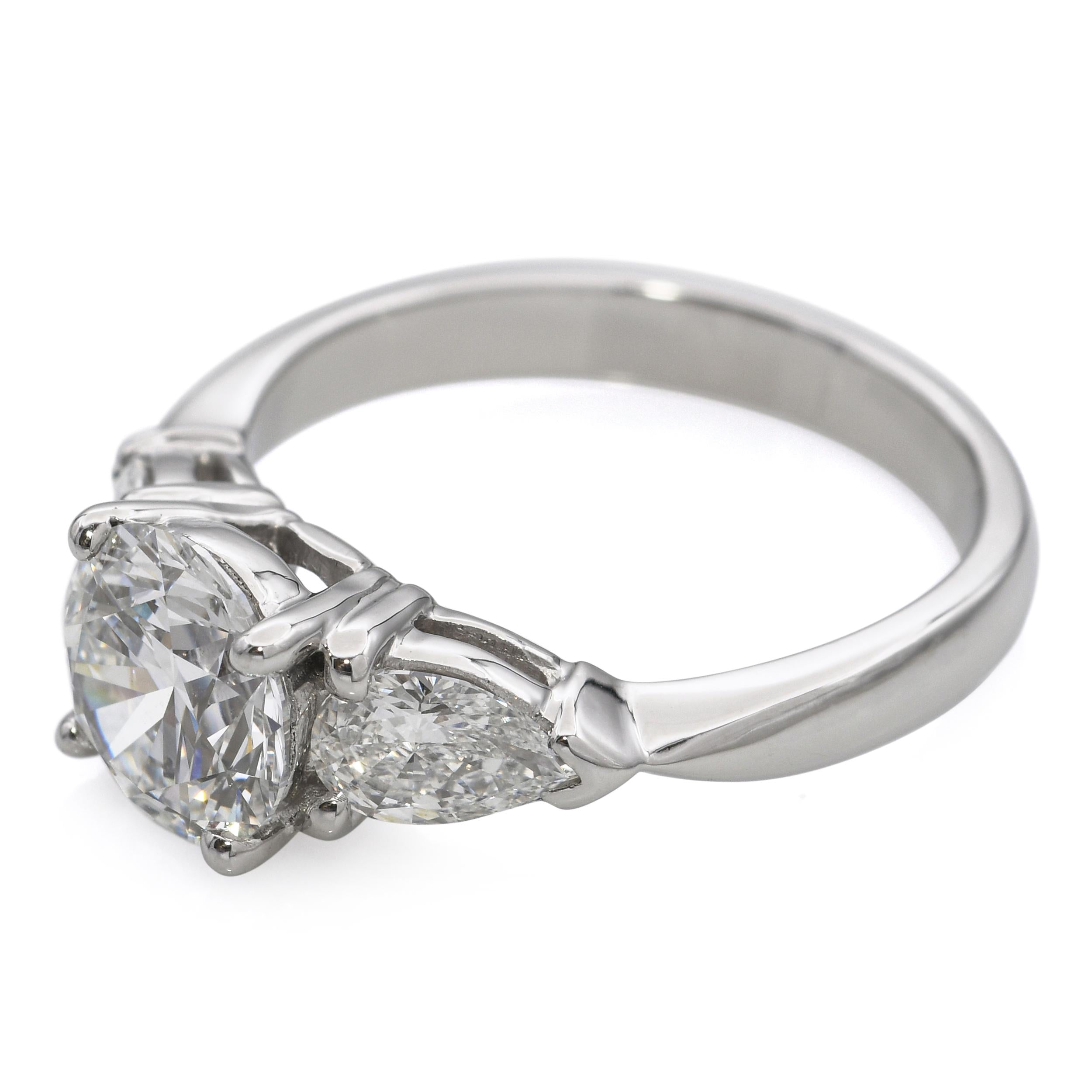 Platinum 2.56tcw D Vs1 Lab Grown Diamond & Natural Side Stones Engagement Ring