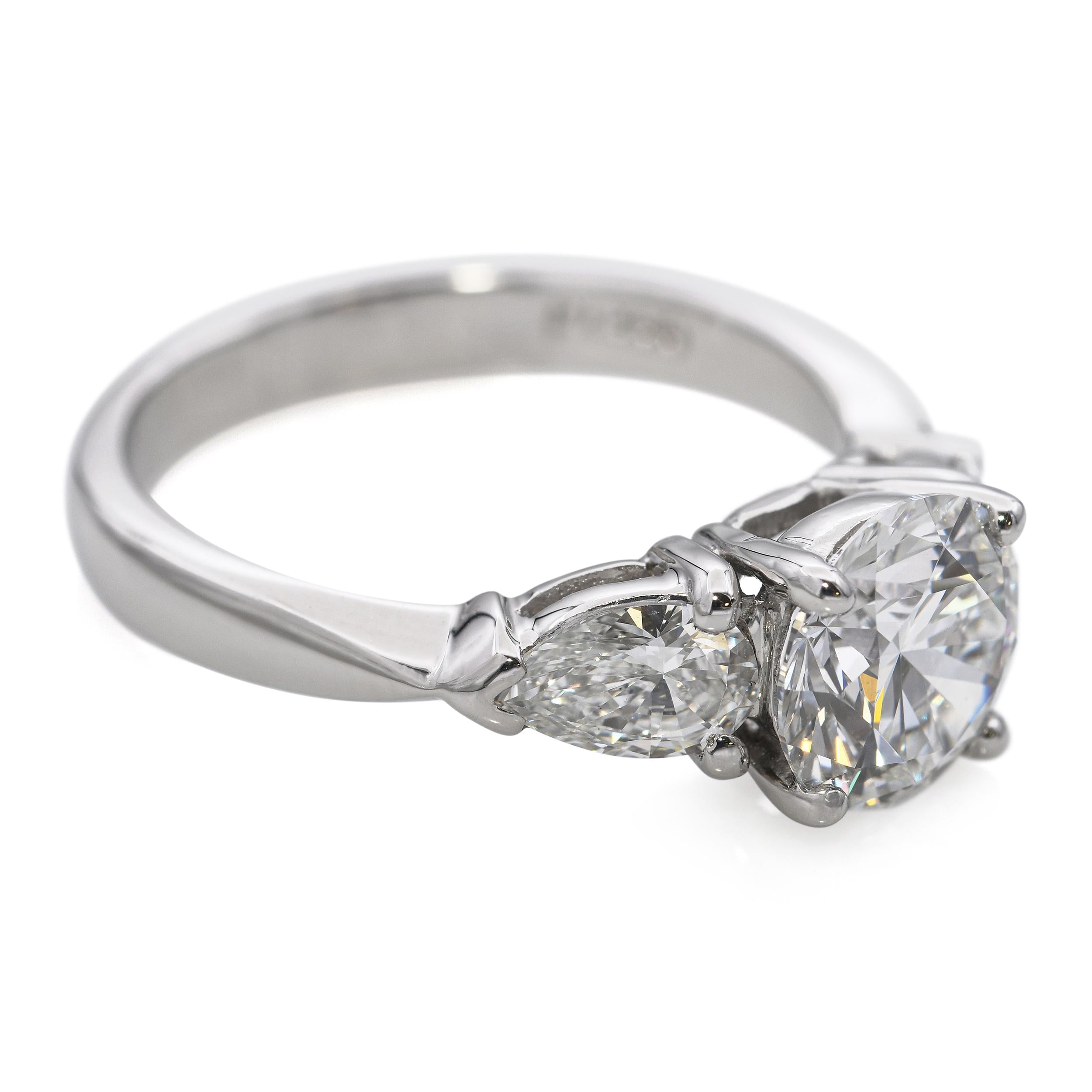 Platinum 2.56tcw D Vs1 Lab Grown Diamond & Natural Side Stones Engagement Ring