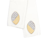 14k Yellow Gold Diamond Pave Marquise Shaped Earrings