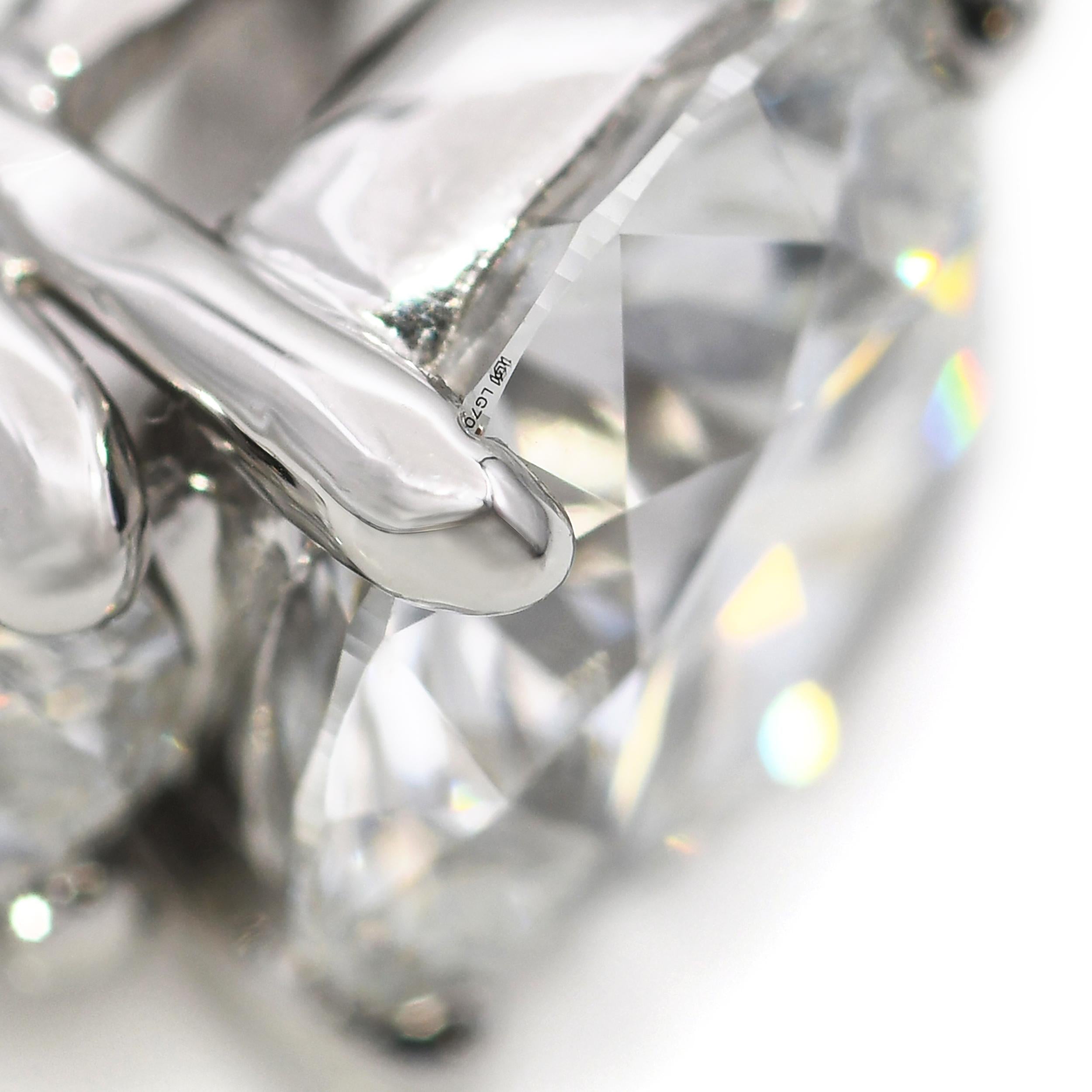 Platinum 2.56tcw D Vs1 Lab Grown Diamond & Natural Side Stones Engagement Ring