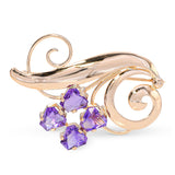 Vintage Tiffany & Co. 14k Yellow Gold Amethyst Free Form Floral Brooch