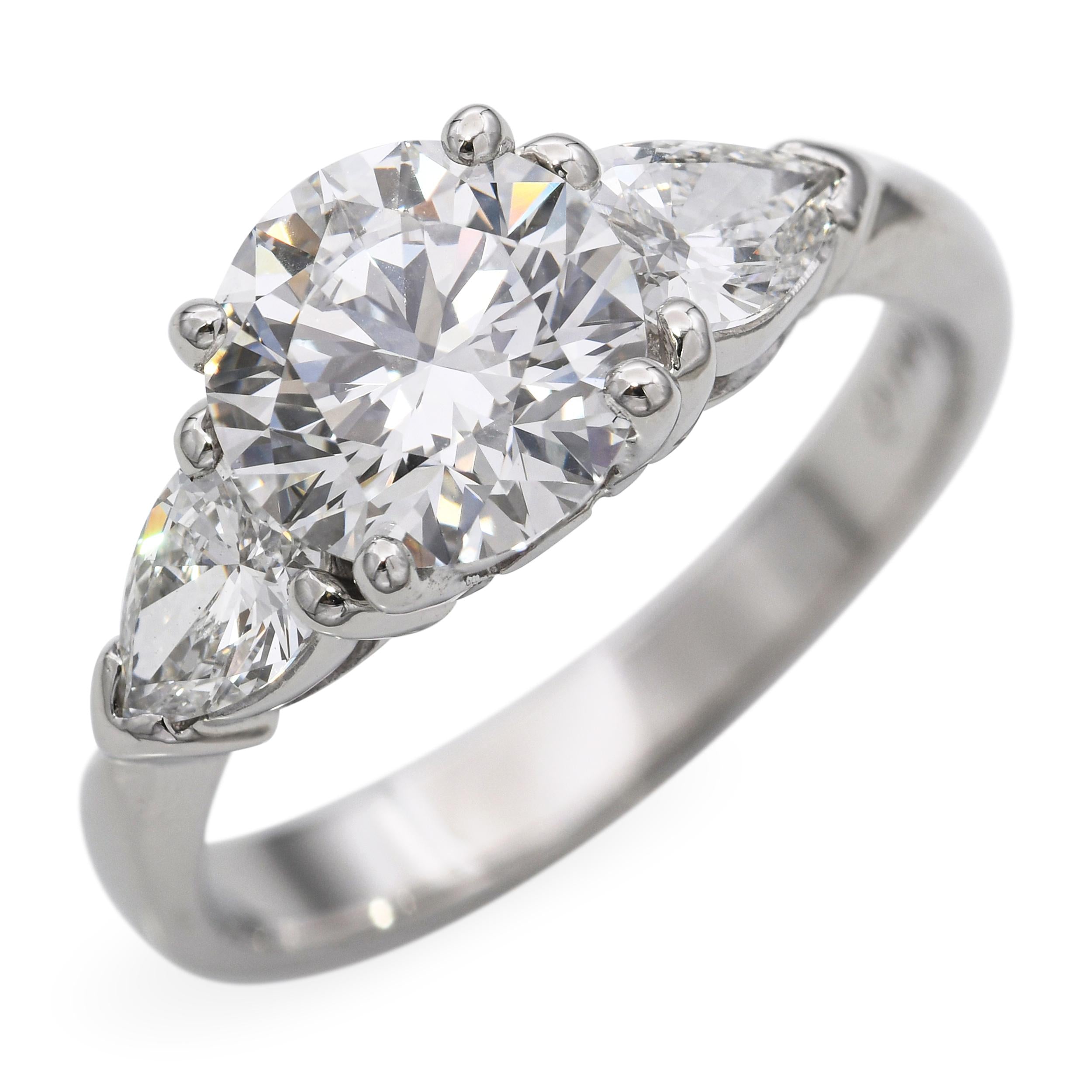 Platinum 2.56tcw D Vs1 Lab Grown Diamond & Natural Side Stones Engagement Ring