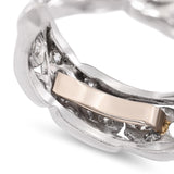 Vintage Platinum Diamond Floral Openwork Eternity Band Ring