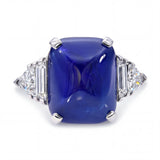 Platinum AGL 15.71ct Burma No Heat Sugarloaf Sapphire & Diamond Ring