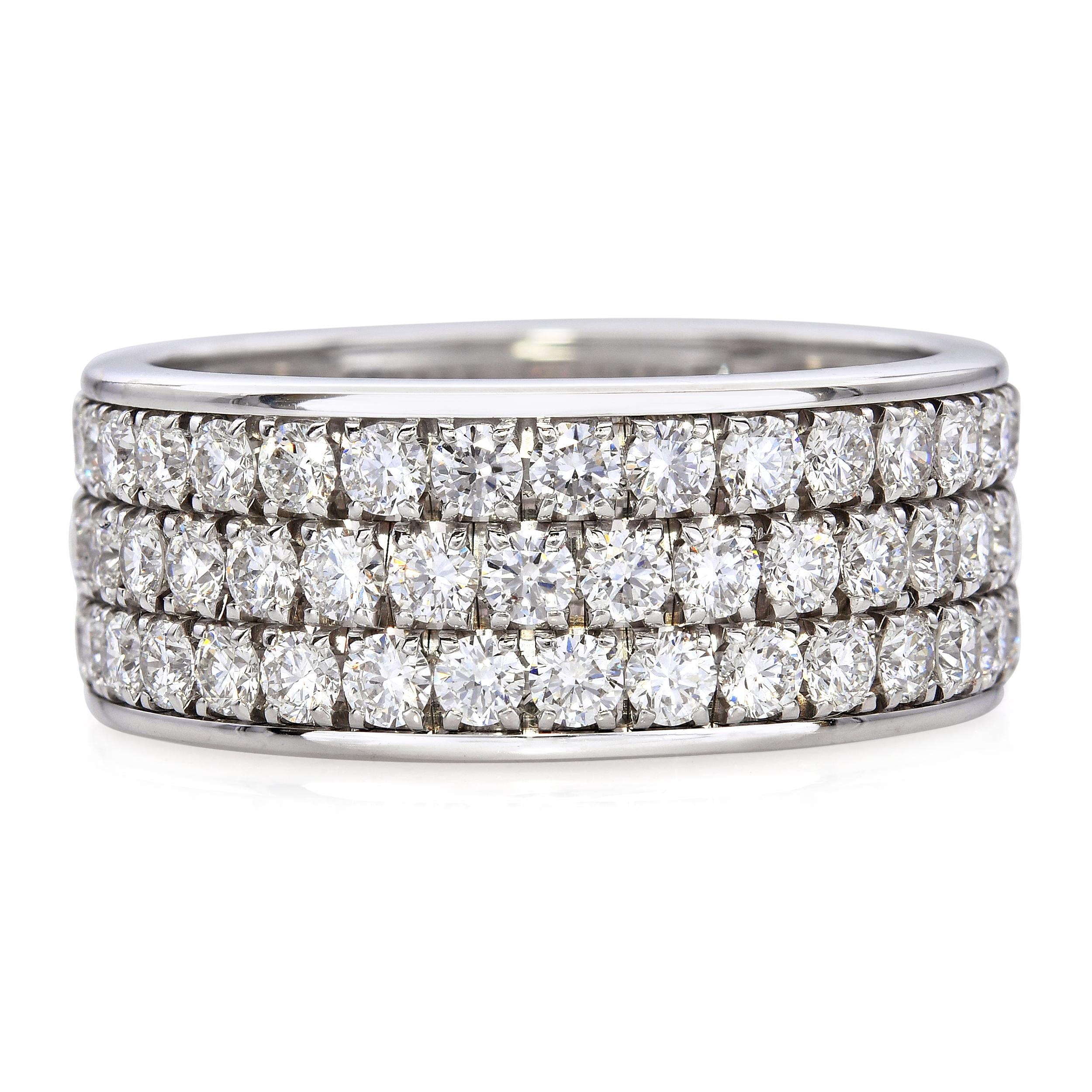 18k White Gold E VVS 5.75tcw Diamond Band Ring