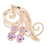 Vintage Tiffany & Co. 14k Yellow Gold Amethyst Free Form Floral Brooch