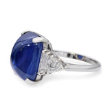 Platinum AGL 15.71ct Burma No Heat Sugarloaf Sapphire & Diamond Ring