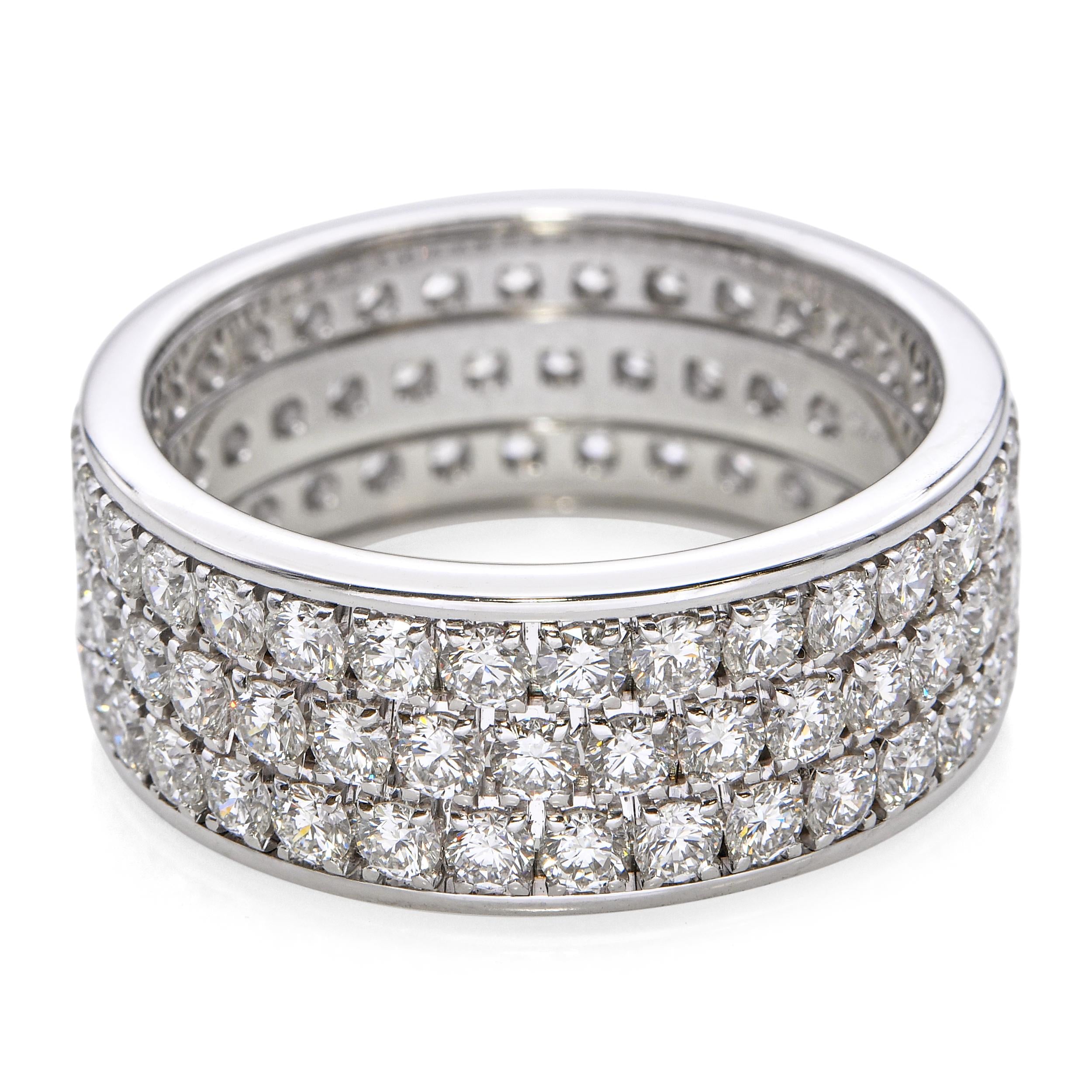 18k White Gold E VVS 5.75tcw Diamond Band Ring