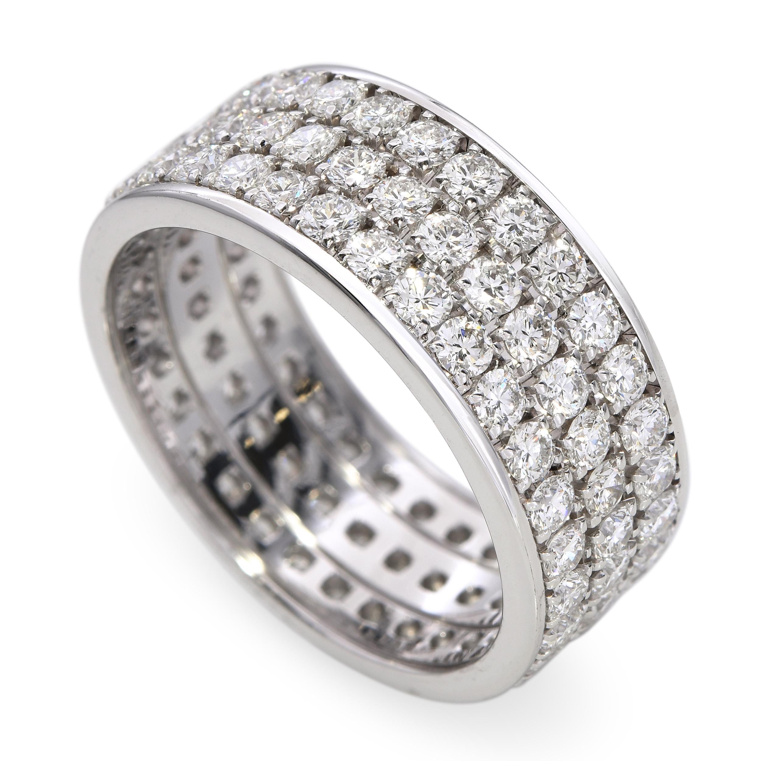 18k White Gold E VVS 5.75tcw Diamond Band Ring