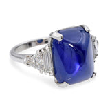 Platinum AGL 15.71ct Burma No Heat Sugarloaf Sapphire & Diamond Ring