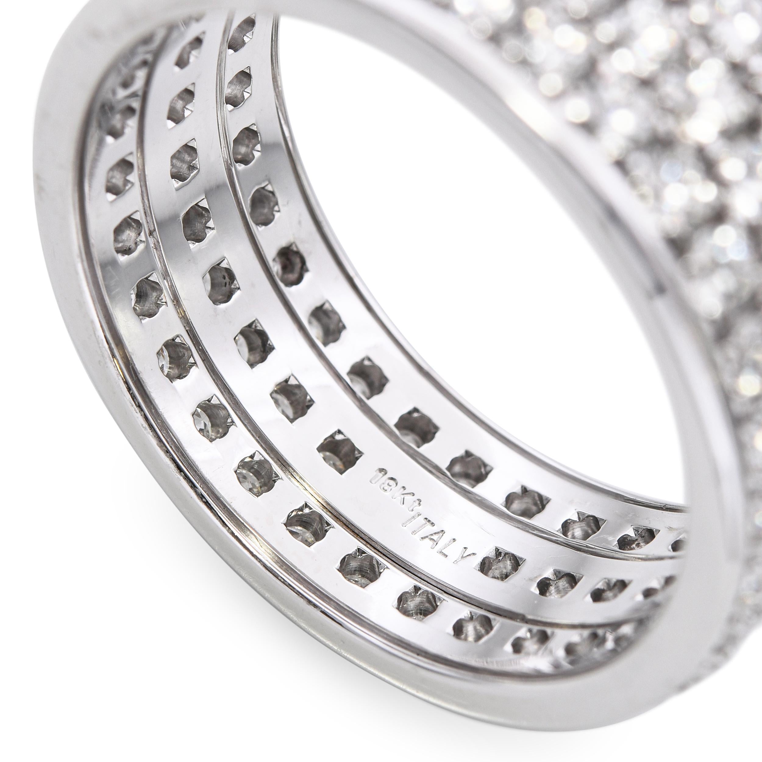 18k White Gold E VVS 5.75tcw Diamond Band Ring