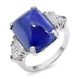 Platinum AGL 15.71ct Burma No Heat Sugarloaf Sapphire & Diamond Ring