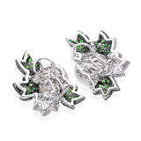 18k Black Rhodium White Gold South Sea Pearl Tsavorite and Diamond Earrings