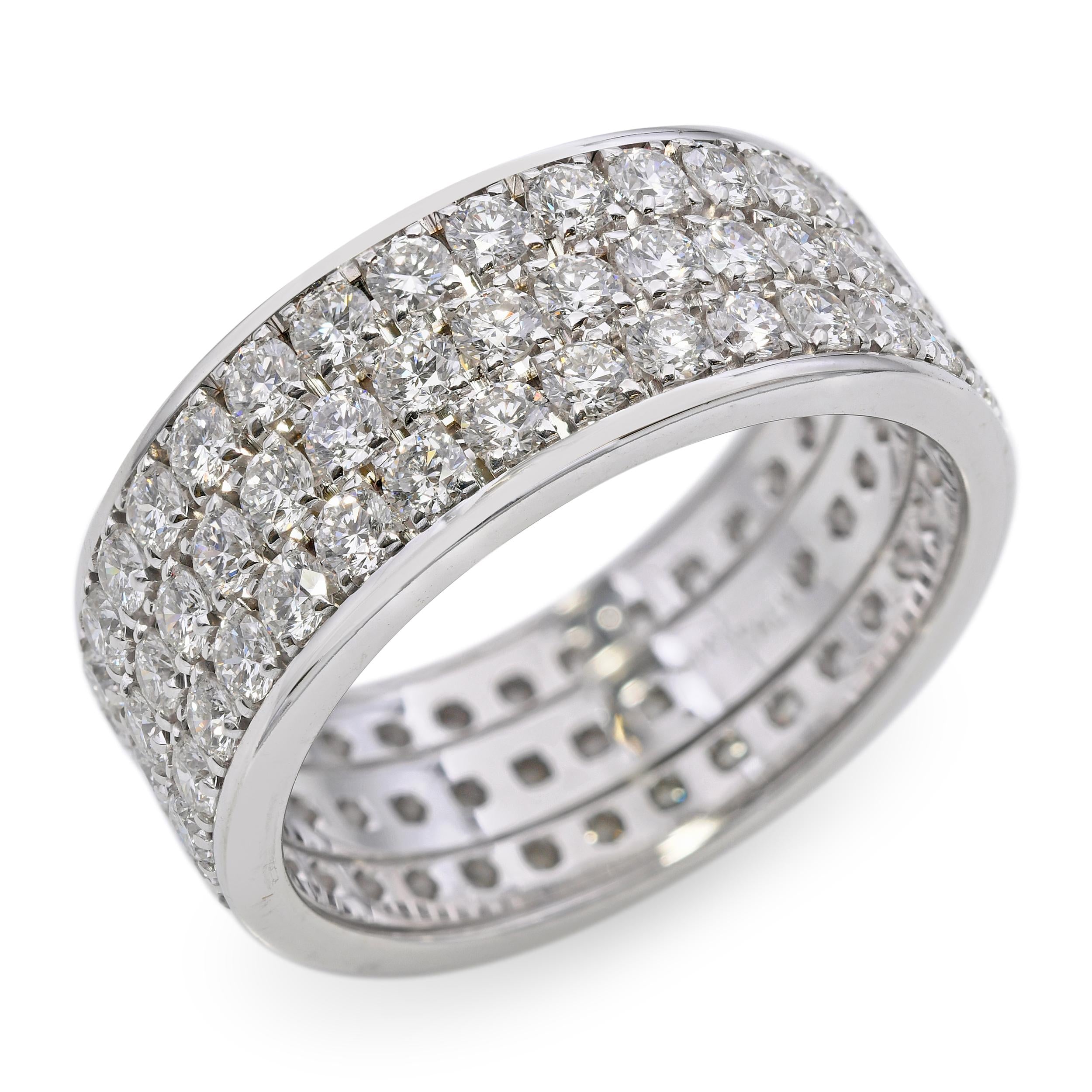 18k White Gold E VVS 5.75tcw Diamond Band Ring