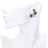 18k Black Rhodium White Gold South Sea Pearl Tsavorite and Diamond Earrings