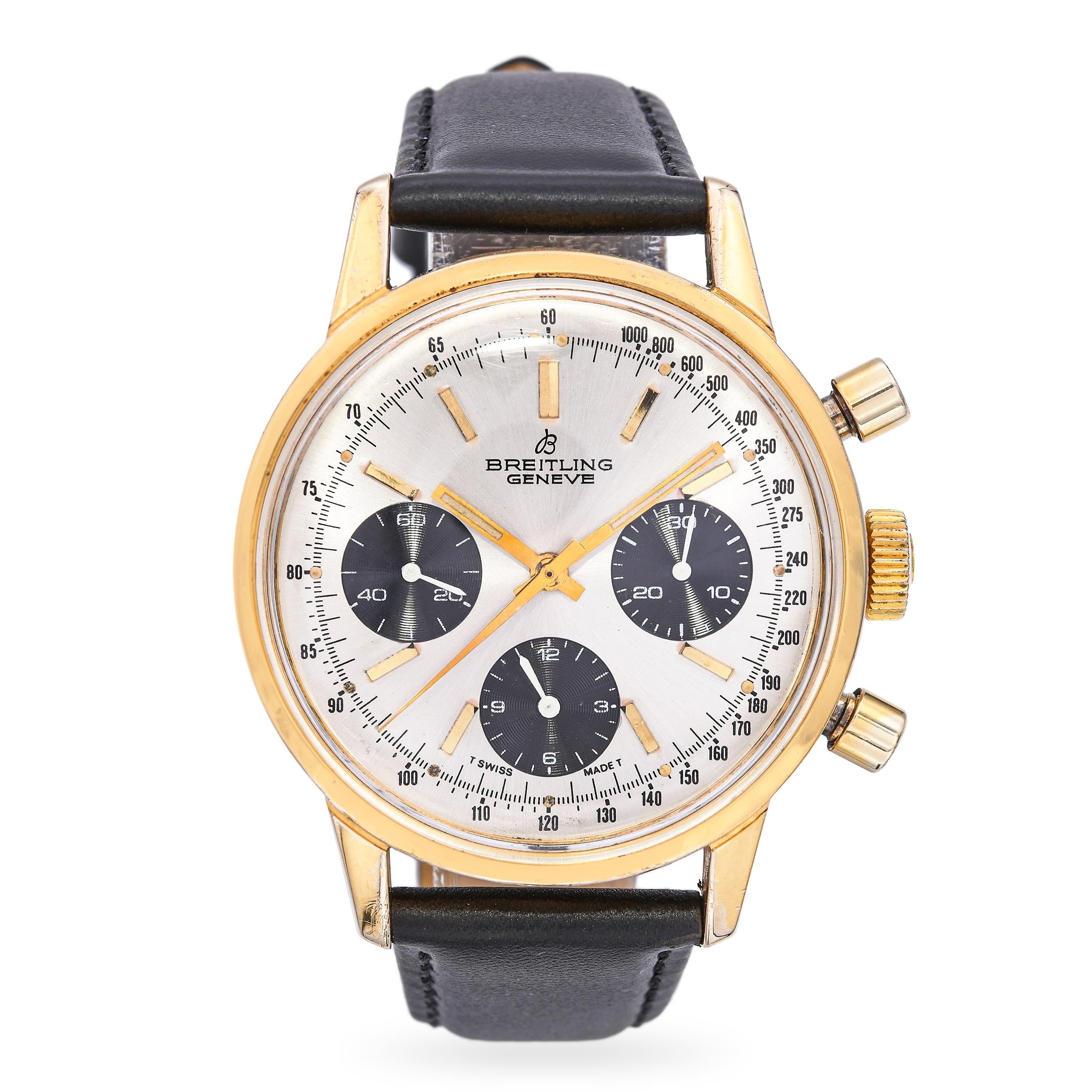 Breitling Genève Panda Dial Top Time Chronograph Men's Watch Ref. 815