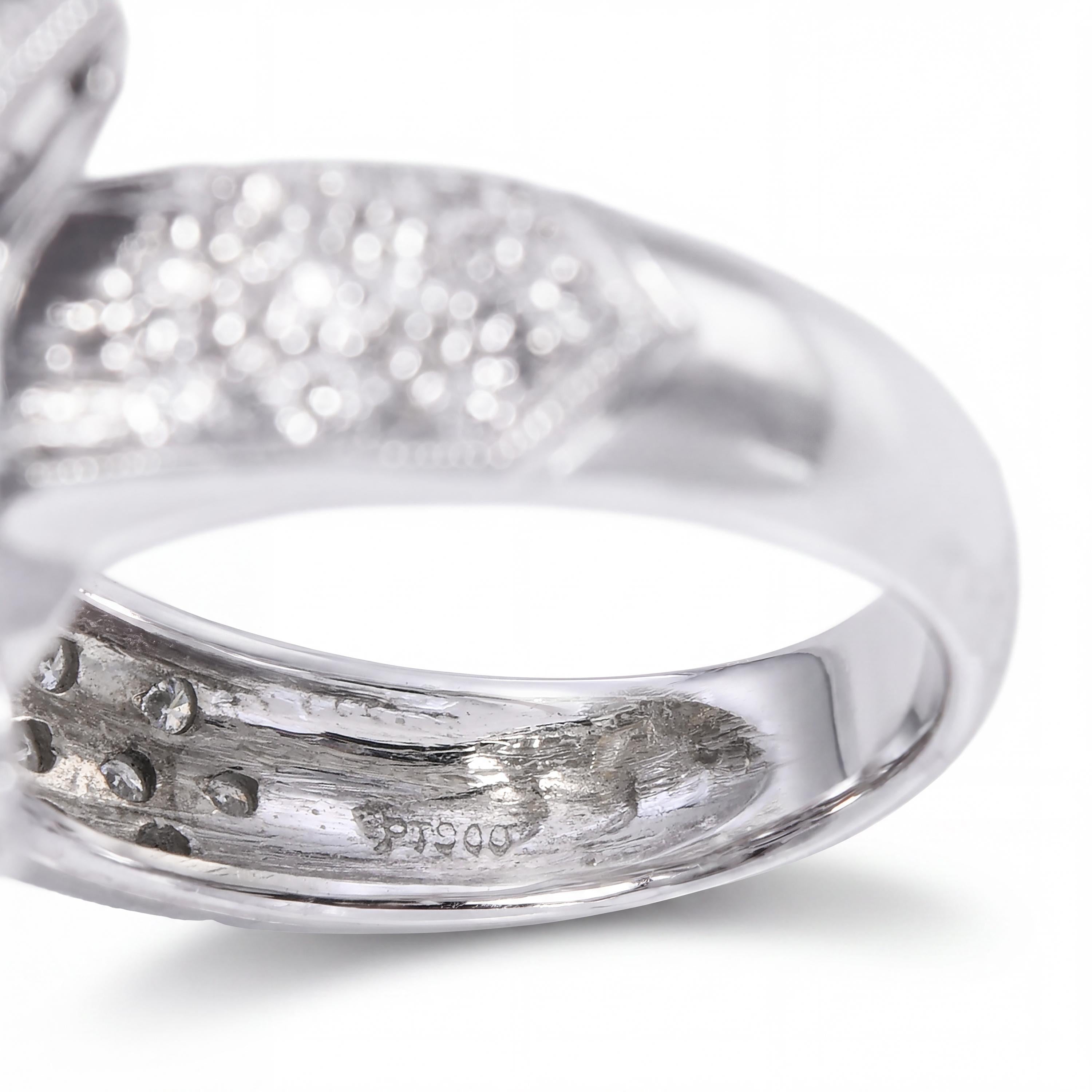 Platinum South Sea Pearl and Diamond Flower Statement Ring