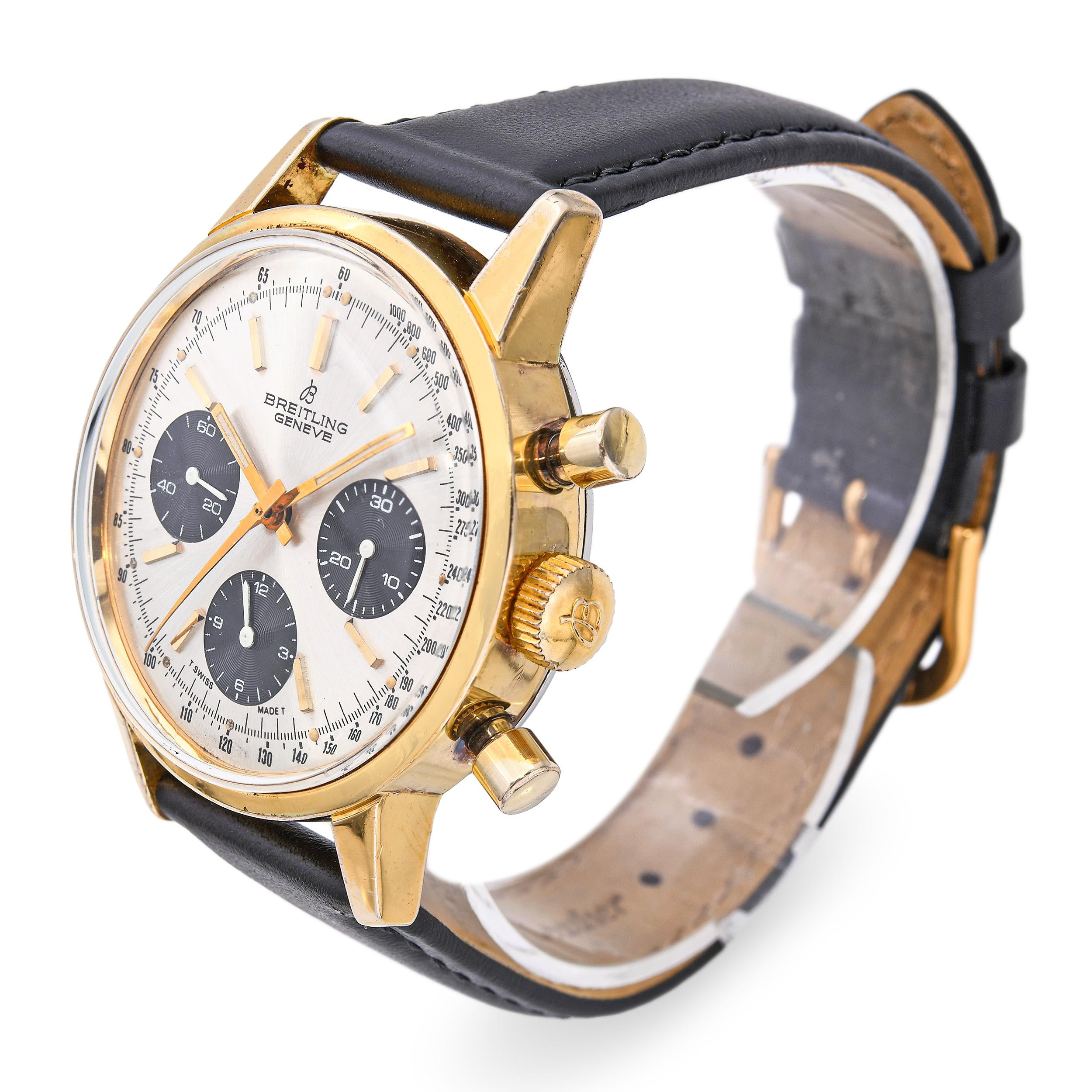 Breitling Genève Panda Dial Top Time Chronograph Men's Watch Ref. 815