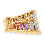 Bellarri 18k Yellow Gold Multi Color Assorted Gem & Diamond Pendant