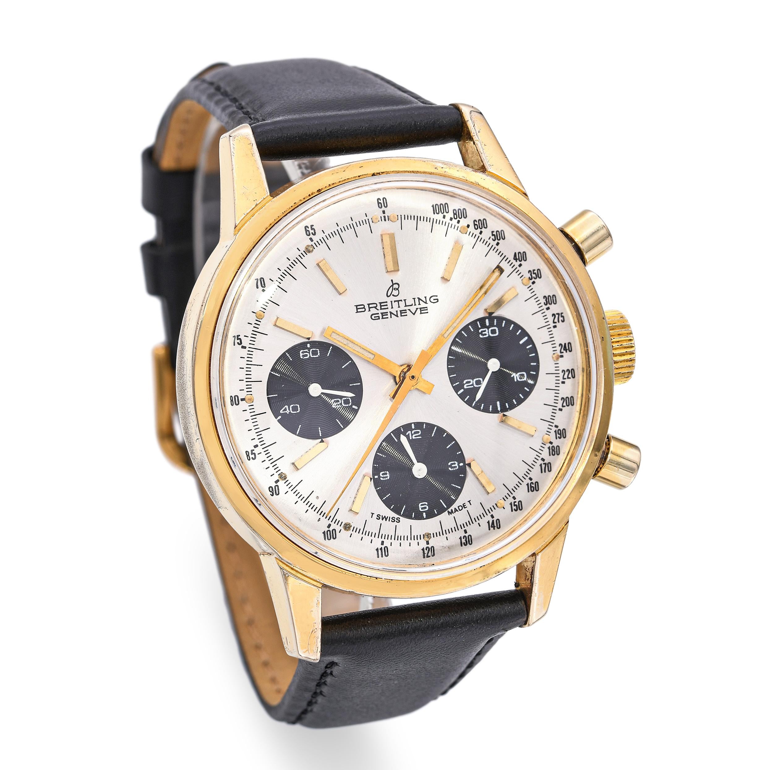Breitling Genève Panda Dial Top Time Chronograph Men's Watch Ref. 815
