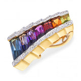 Bellarri 18k Yellow Gold Multi Color Assorted Gem & Diamond Pendant