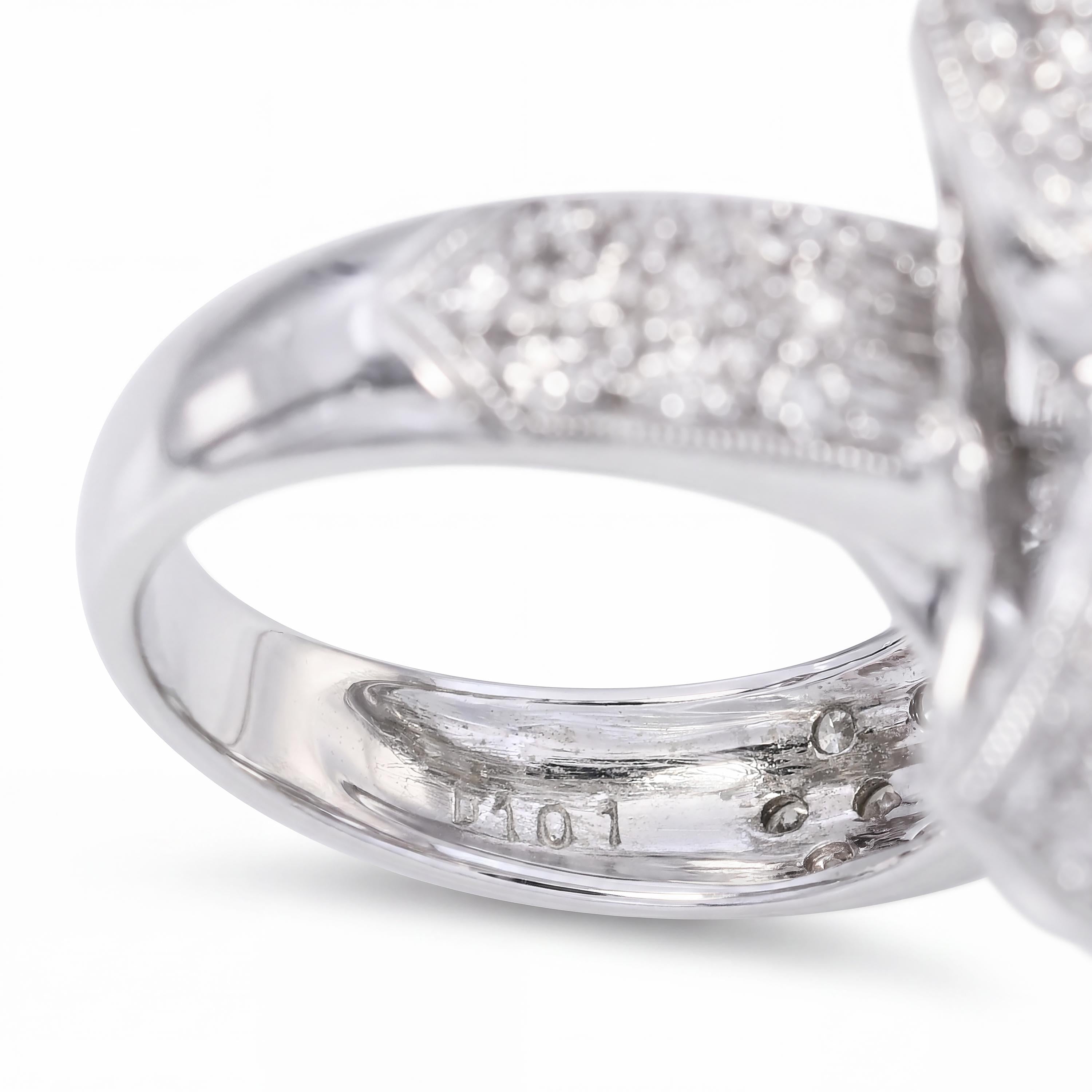 Platinum South Sea Pearl and Diamond Flower Statement Ring