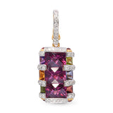 Bellarri 18k Yellow Gold Assorted Multi Color Gem & Diamond Pendant