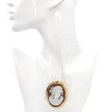 Antique 8k Yellow Gold Shell Cameo Hera Brooch