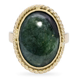 Vintage Yellow Gold Jade Oval Ring