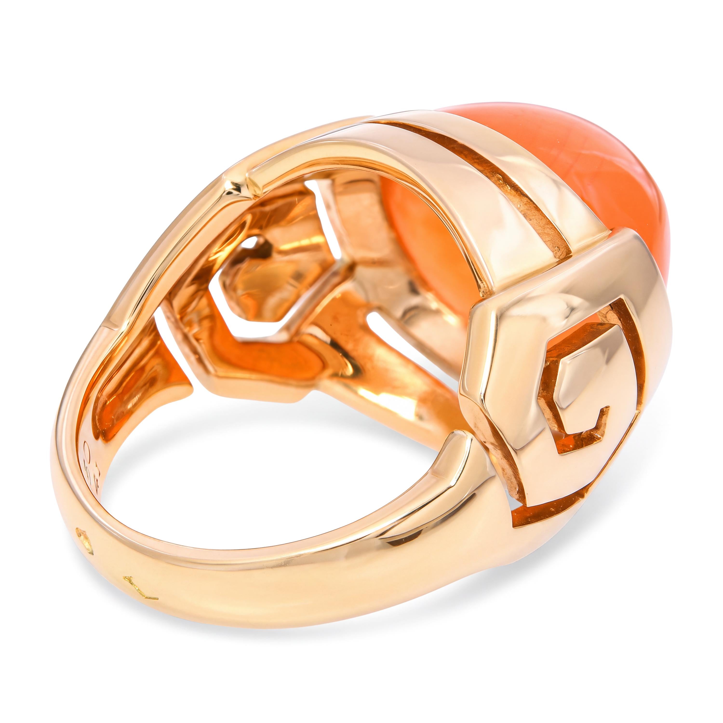 Boucheron 18k Yellow Gold and Carnelian Greek Ring